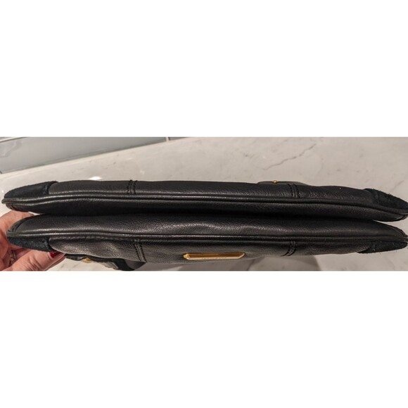 Jill Stuart Black Pebbled Leather & Suede Shoulder Handbag/Purse GORGEOUS! - Picture 14 of 16